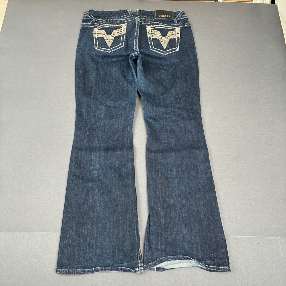 Y2K Vigoss 'The Chelsea Flare' Dark Wash Low Rise Jeans Women's Size 34x32